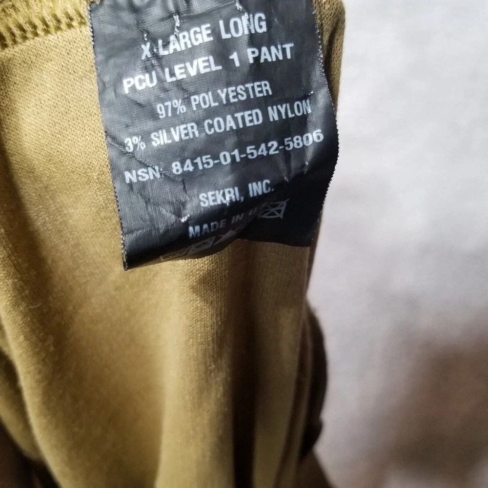 SEKRI PCU Level 1 Pants, Base Layer Coyote Brown Special Forces Size XLarge Long